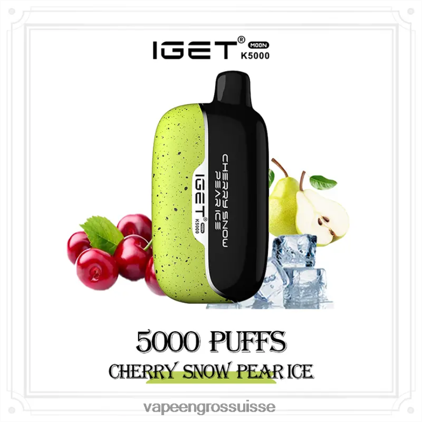 Vape En Gros - IGET Moon k5000 glace à la cerise et à la poire des neiges 6J08485
