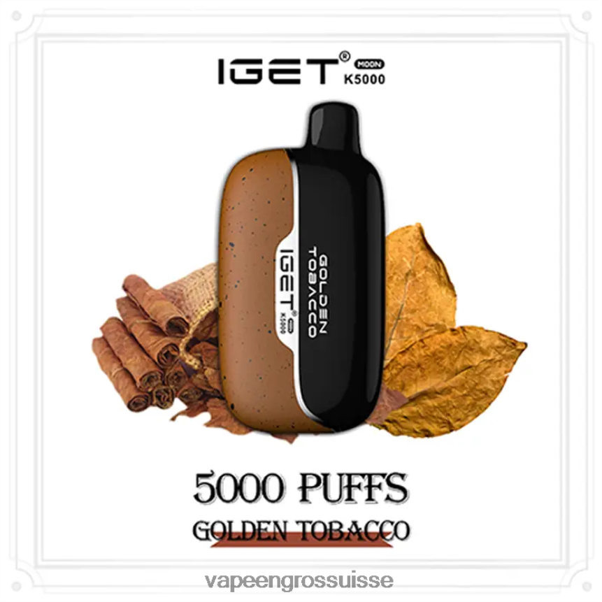 Vape En Gros Suisse - IGET Moon k5000 tabac doré 6J08481