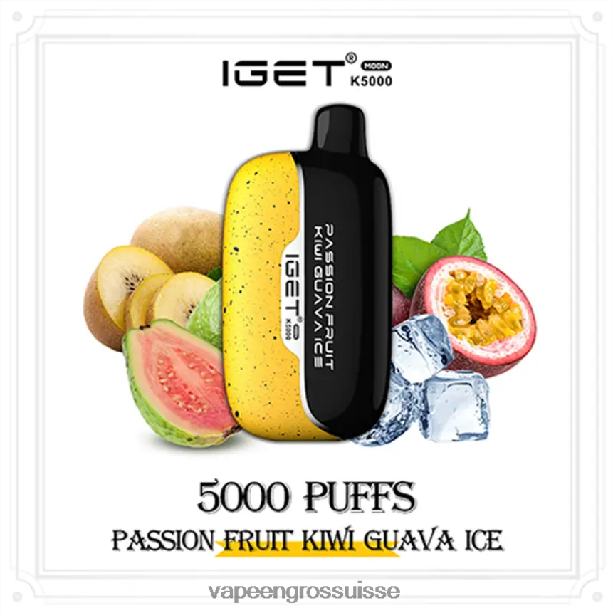 Vape Genève - IGET Moon k5000 fruit de la passion kiwi goyave glace 6J08482