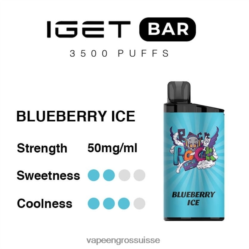 Vape Suisse Pas Cher - glace aux myrtilles 82F24298 IGET BAR 3500 5% de nicotine
