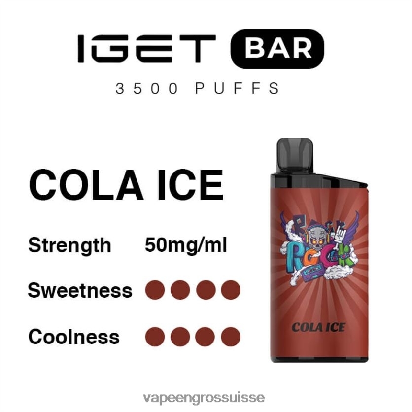 Vapoteuse En Gros - glace au cola 82F24296 IGET BAR 3500 5% de nicotine