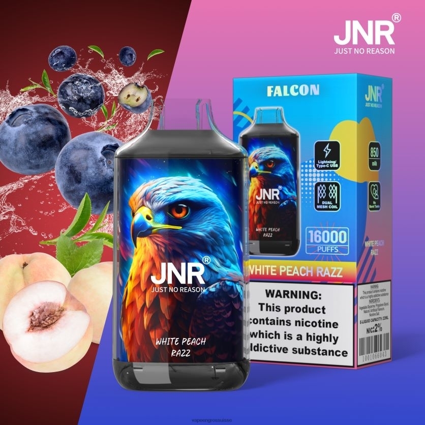 Magasin Vape Genève - Razz à la pêche blanche 82F242724 JNR FALCON