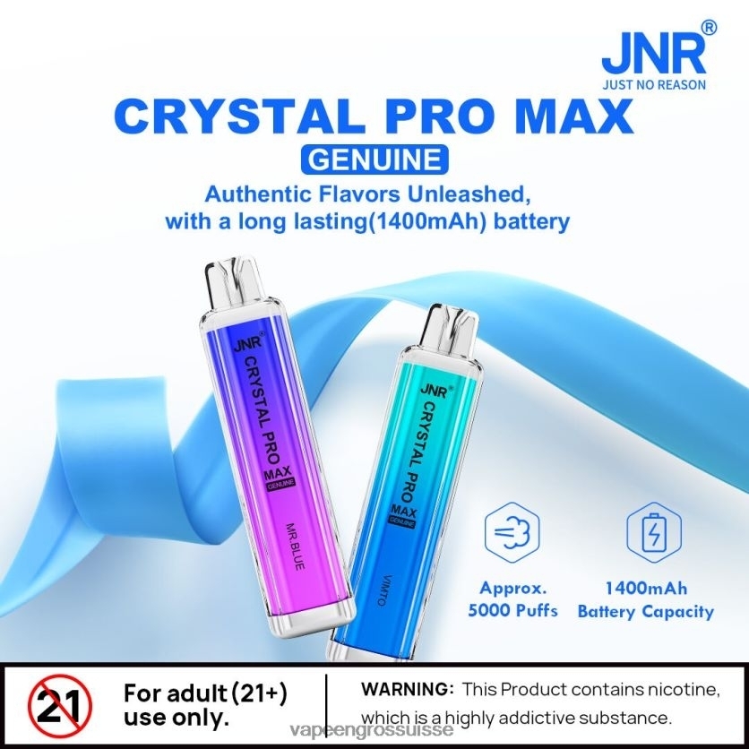 Magasin Vape Genève - pêche juteuse 82F242735 JNR CRYSTAL PRO MAX