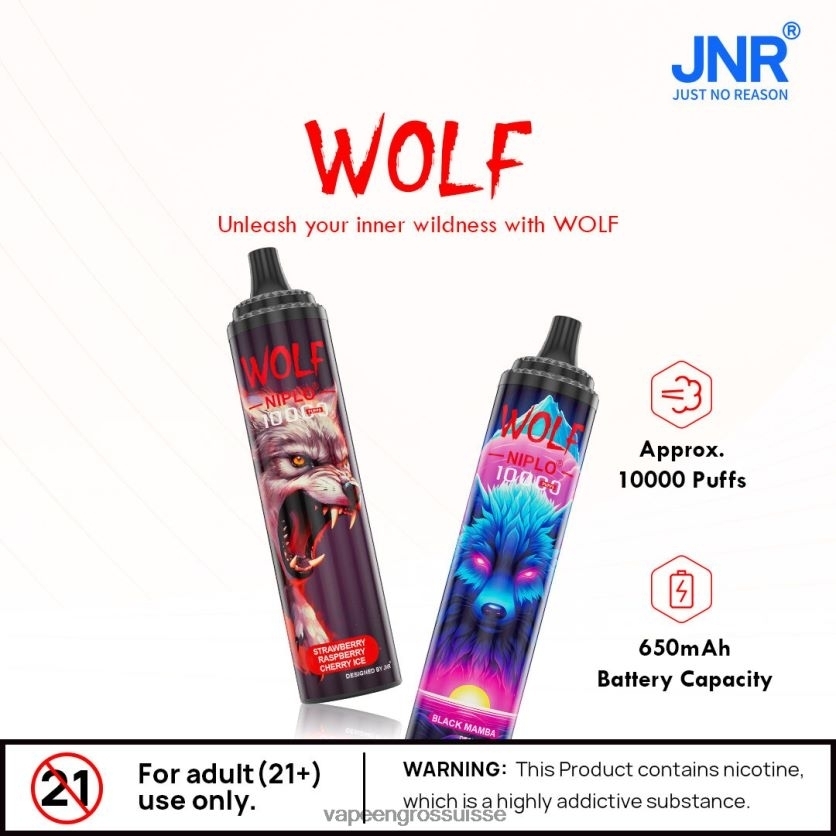 Cigarette Électronique Genève - glace à la pêche 82F242102 JNR WOLF NIPLO