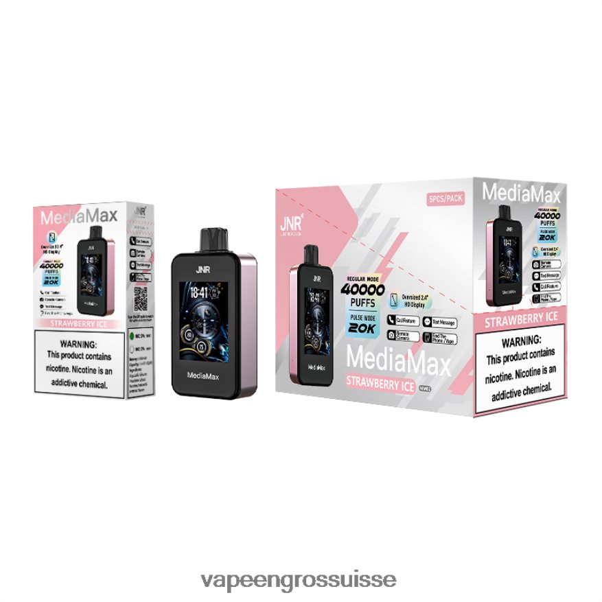 Cigarette Electronique En Gros - JNR MediaMax 40 000 bouffées 2X4J6D17 glace à la fraise