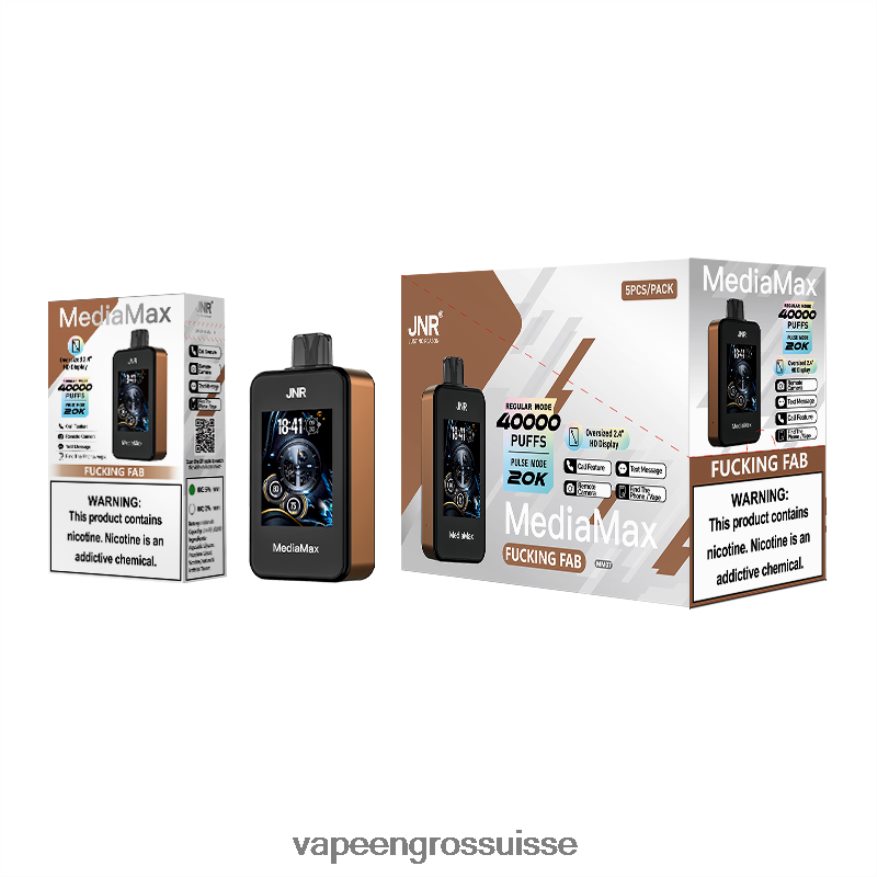 Vape Sans Nicotine Jetable - JNR MediaMax 40 000 bouffées 2X4J6D13 putain de fabuleux