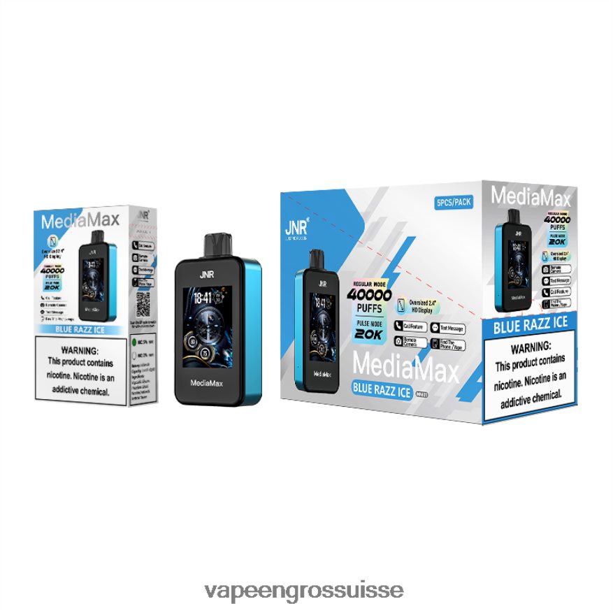 Vapoteuse En Gros - JNR MediaMax 40 000 bouffées 2X4J6D21 glace bleue