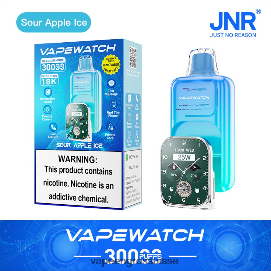 Vape En Gros - JNR montre vape 2X4J6D5 glace à la pomme aigre