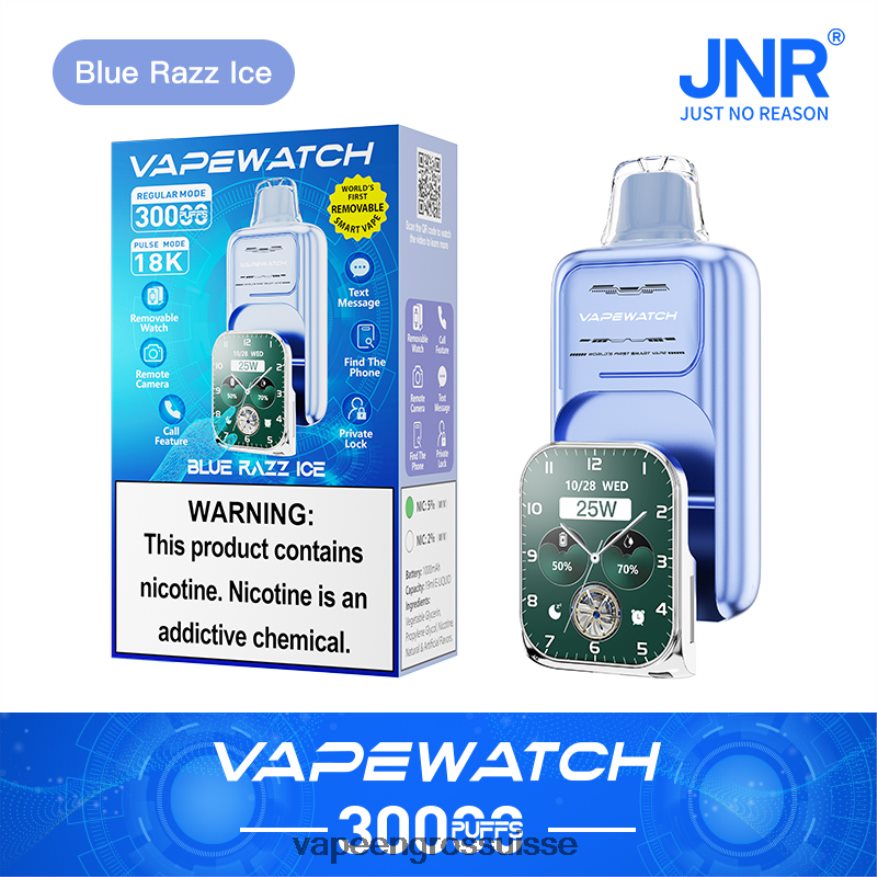 Vapotage Suisse - JNR montre vape 2X4J6D11 glace bleue
