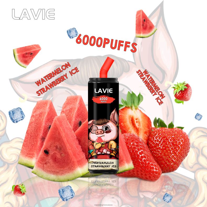 Vape En Gros Suisse - glace à la pastèque et aux fraises LAVIE Coke BAR 6000 bouffées 0TDZX267