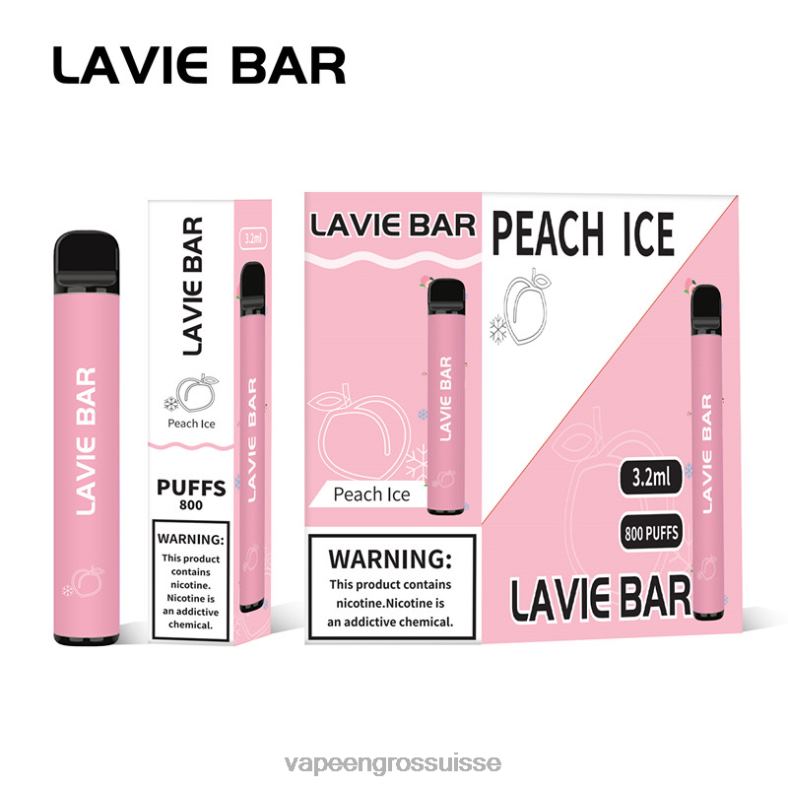 E Liquide Suisse - glace à la pêche LAVIE BAR 800 bouffées 0TDZX314
