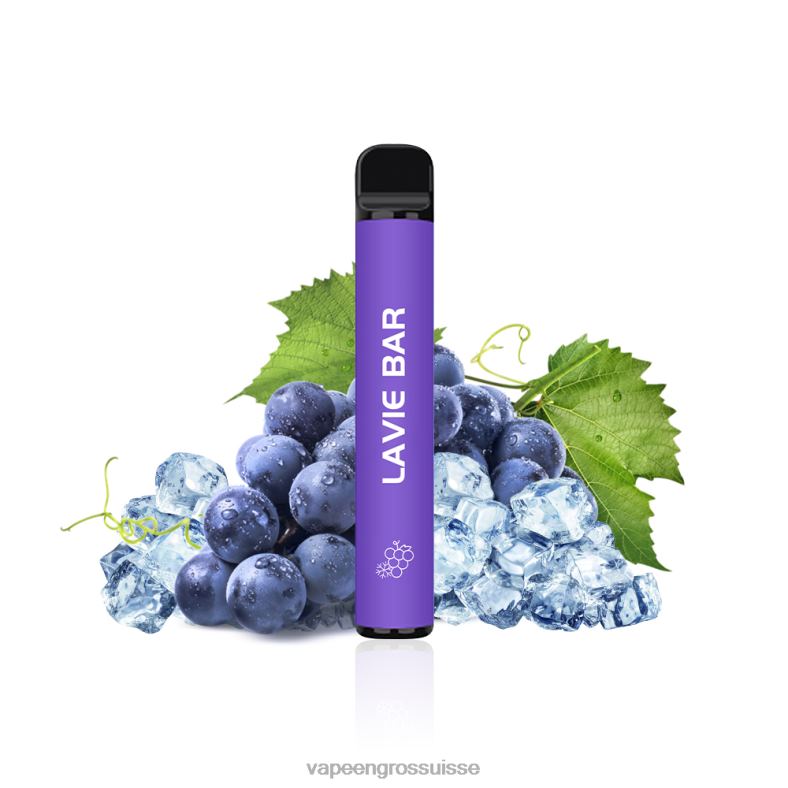 Vape Jetable Prix - glace aux raisins LAVIE BAR Version 2% 800 bouffées 0TDZX322
