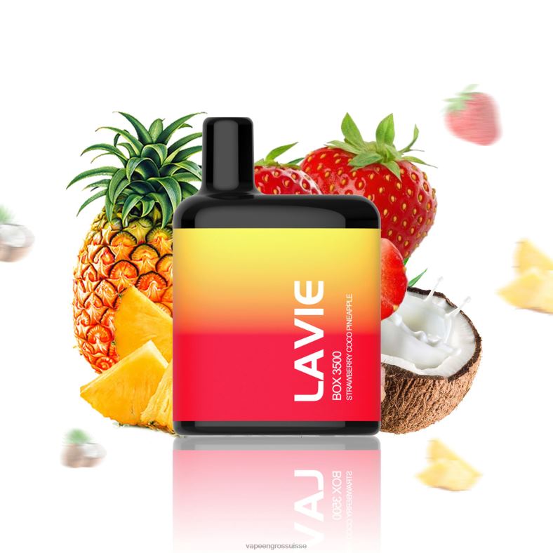 Vapotage Suisse - fraise coco ananas LAVIE BOX 3500 bouffées 0TDZX207