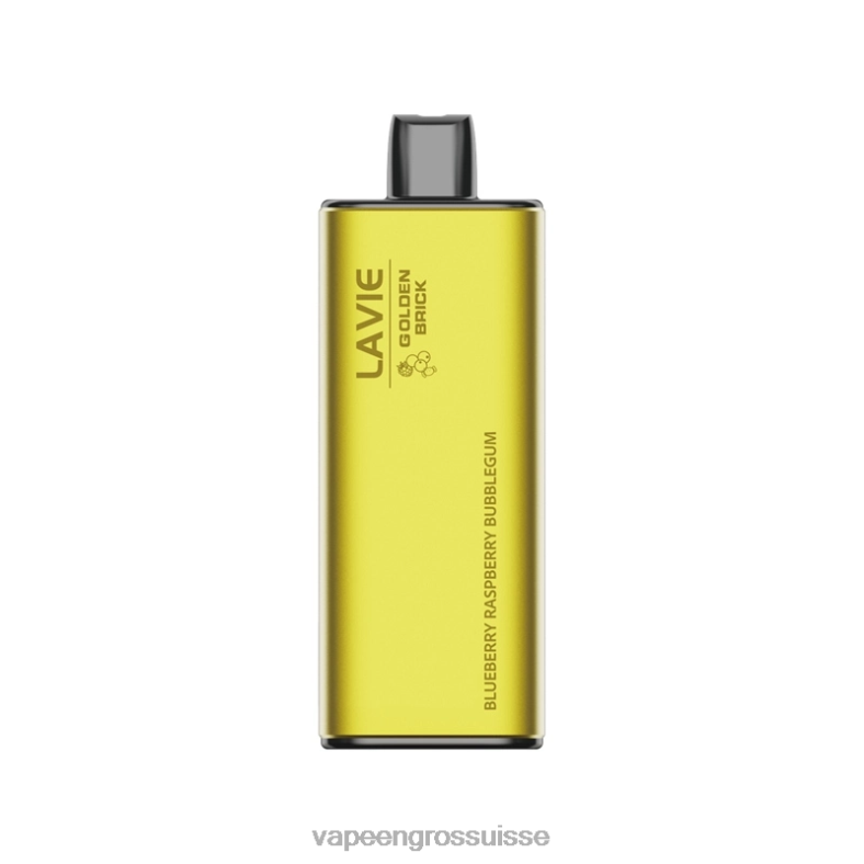 Vape Jetable Suisse - bubblegum myrtille-framboise LAVIE GOLDEN BRICK 10000 bouffées 0TDZX55