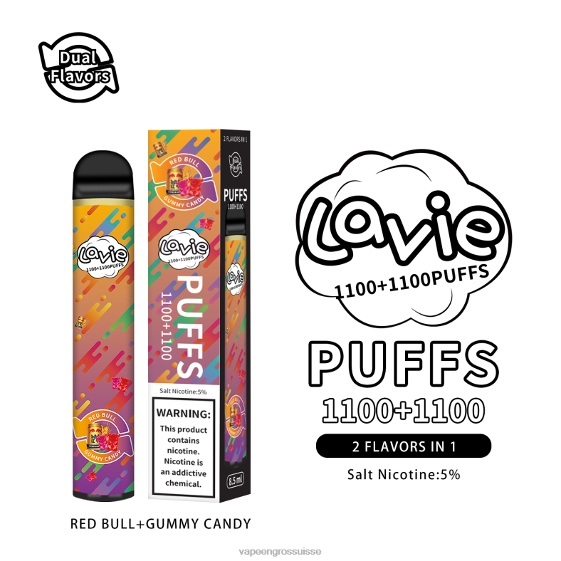 Vape En Gros - Red Bull/bonbons gommeux LAVIE BAR Switch 2200 bouffées 0TDZX299