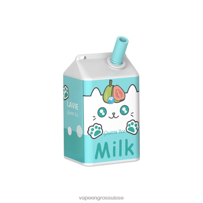 Vape Jetable Suisse - glace à la goyave LAVIE MILK 7000 bouffées 0TDZX181