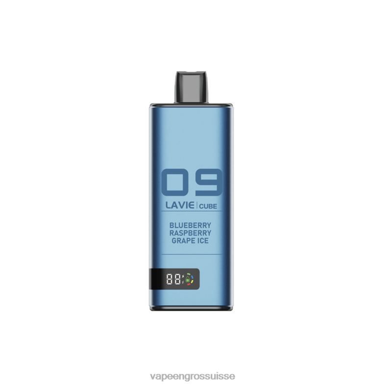Vape En Gros Suisse - glace aux raisins, myrtilles, framboises LAVIE Cube 20000 bouffées 0TDZX43