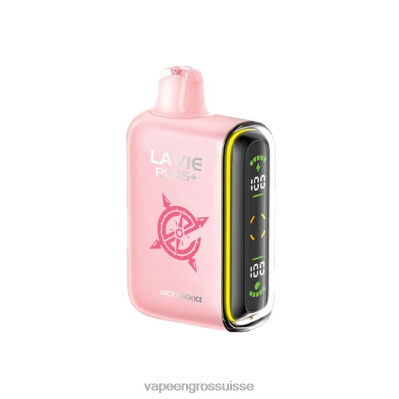 Vape En Gros Suisse - glace à la pêche juteuse LAVIE PLUS 15000 bouffées 0TDZX99