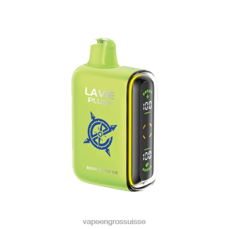 Vape Genève - glace à la pomme aigre LAVIE PLUS 15000 bouffées 0TDZX100