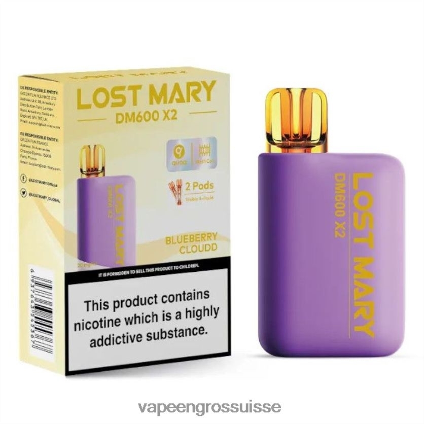E Liquide Suisse - nuage de myrtille 82F242468 LOST MARY DM600 X2