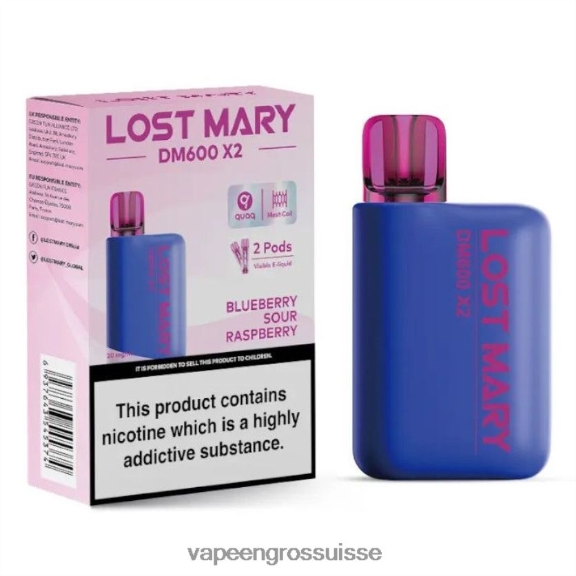 Eliquide En Gros - myrtille, framboise aigre 82F242469 LOST MARY DM600 X2