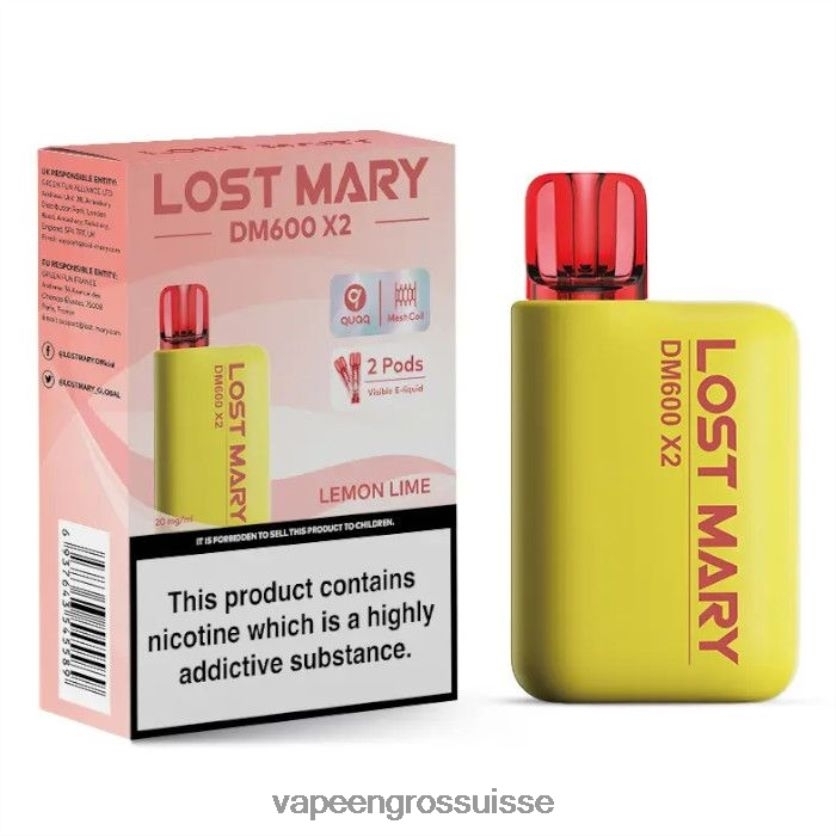 Vape En Gros Suisse - citron vert 82F242474 LOST MARY DM600 X2
