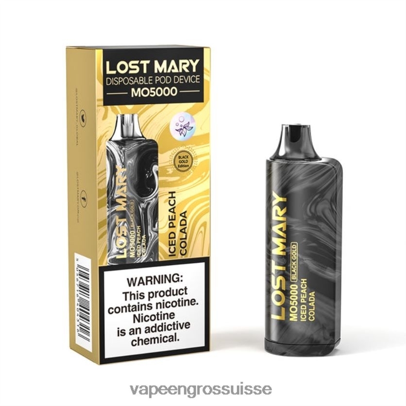 Cigarette Electronique En Gros - Colada glacée aux pêches 82F242345 LOST MARY MO5000 or noir 10ml