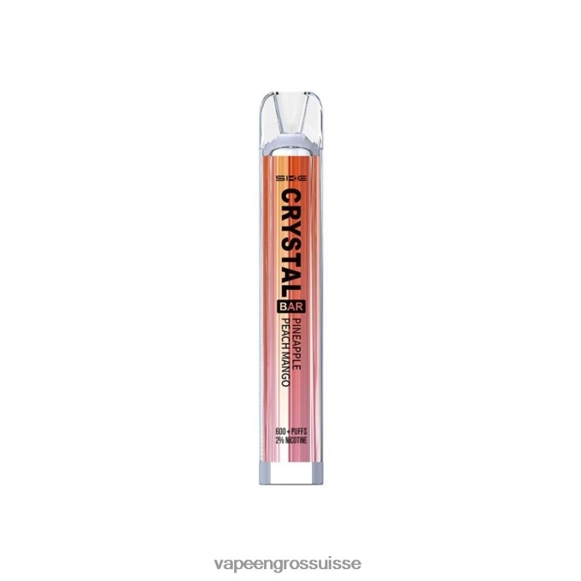 Eliquide En Gros - ananas pêche mangue 82F242260 SKE Crystal Bar vape jetable 600 bouffées