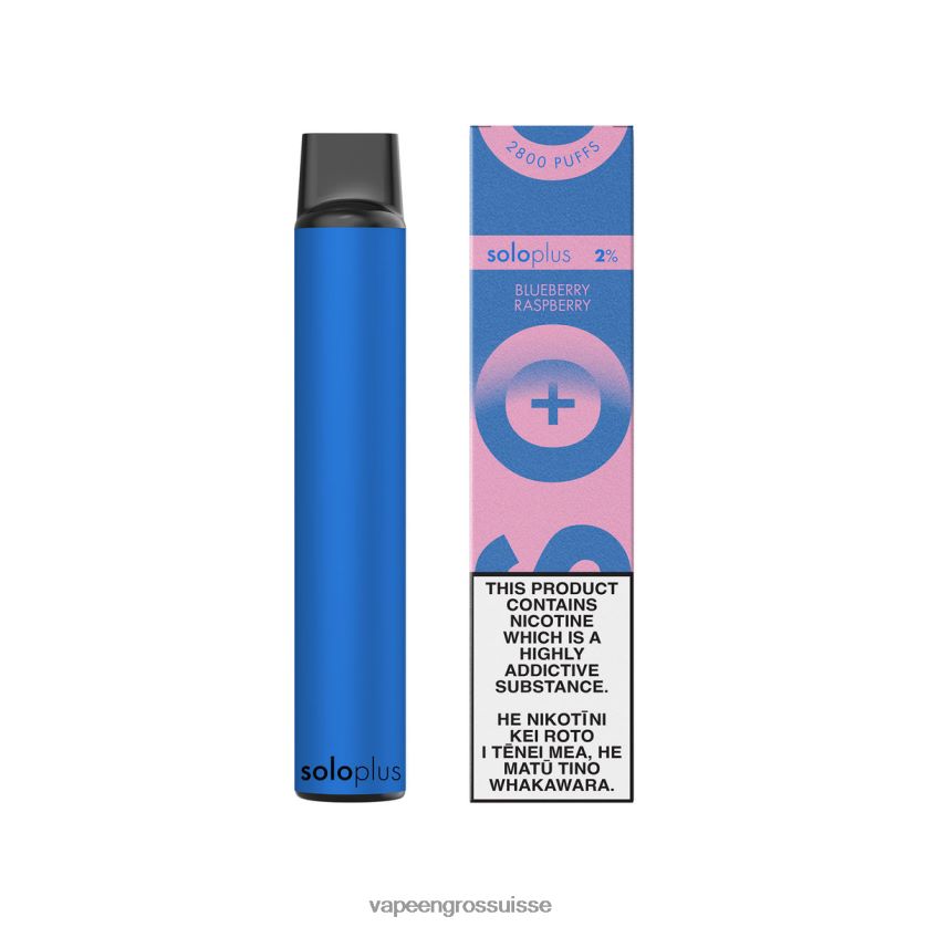 Vapotage Suisse - Solo Plus collection paradis de vape jetable myrtille framboise 8FJPV439