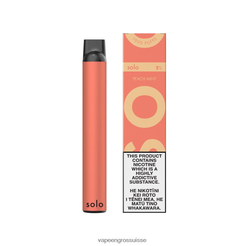 E Liquide Suisse - Solo vape jetable pêche menthe 8FJPV46