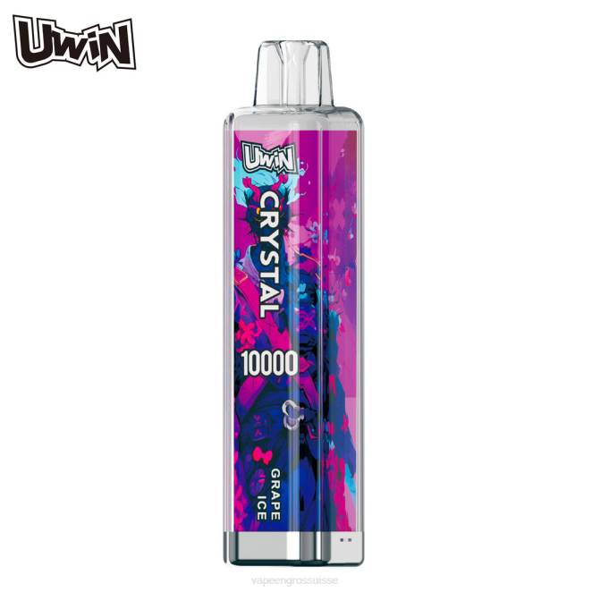 Cigarette Électronique Genève - UWIN CRYSTAL 10000 vapes jetables glace aux raisins 446J367
