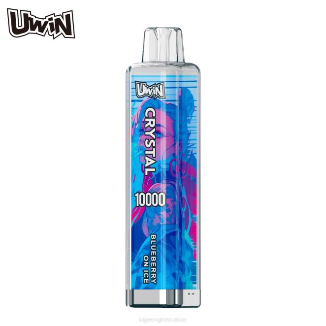 Vape En Gros - UWIN CRYSTAL 10000 vapes jetables myrtille sur glace 446J369