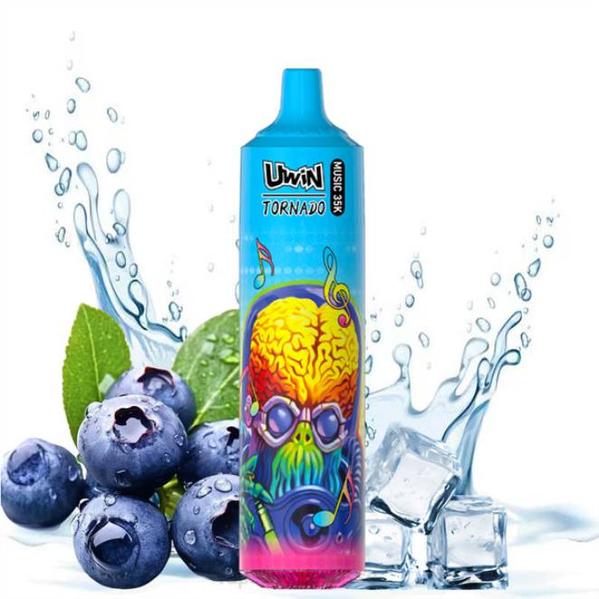 E Liquide Suisse - UWIN CRYSTAL vape jetable 35k myrtille sur glace 446J384