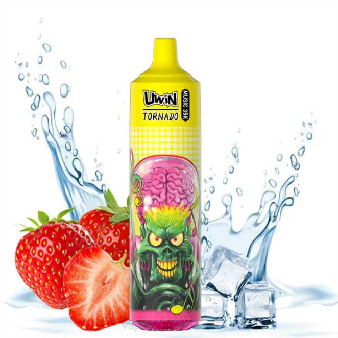 Vapotage Suisse - UWIN CRYSTAL vape jetable 35k glace à la fraise 446J389