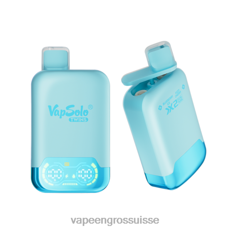 Magasin Vape Genève - Vapsolo TWINS vape jetable glace aux myrtilles et cerise pétillante V084P121