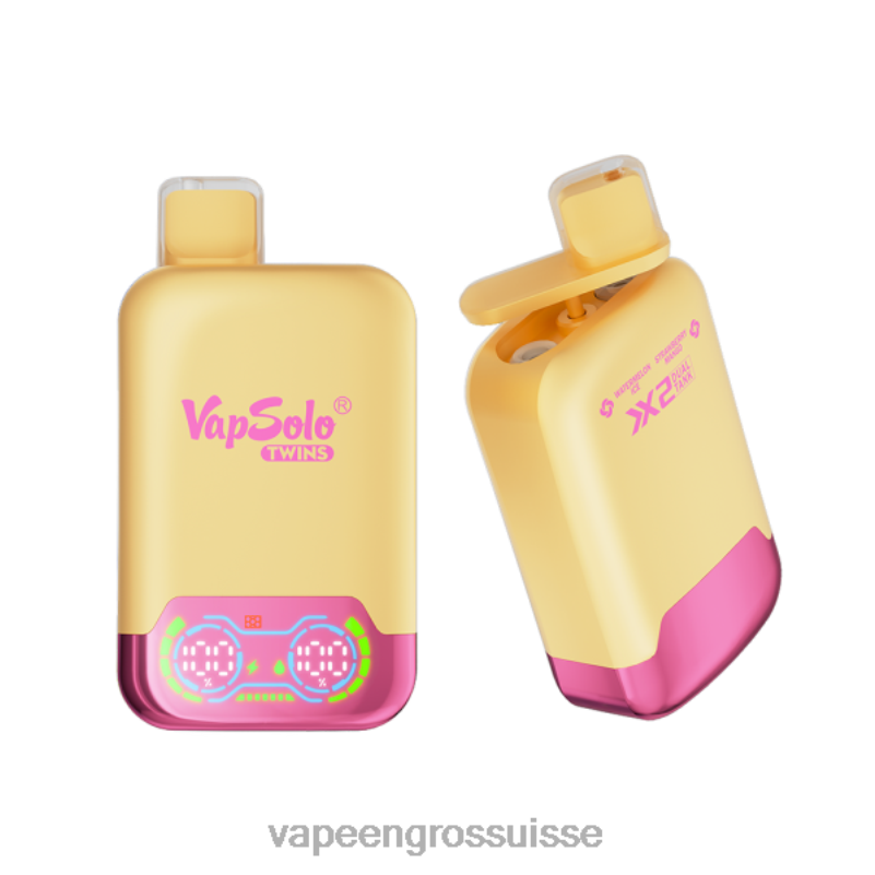 Vape En Gros Suisse - Vapsolo TWINS vape jetable glace pastèque & fraise mangue V084P129