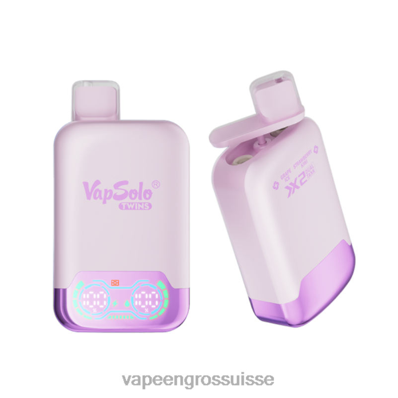 Vape Suisse Pas Cher - Vapsolo TWINS vape jetable glace aux raisins & fraise kiwi V084P122