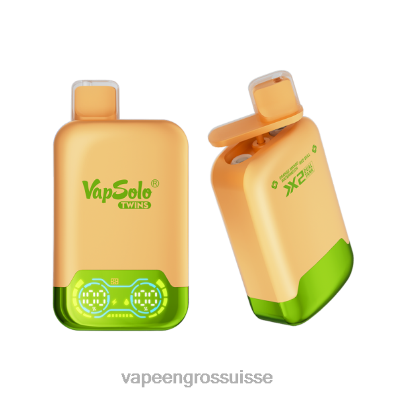 Vaporizer Zurich - Vapsolo TWINS vape jetable pastèque mangue orange & taureau rouge V084P124