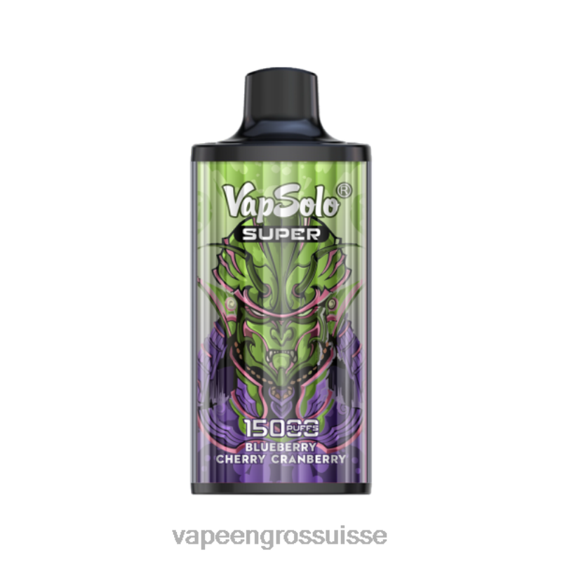 Vape Jetable Suisse - Vapsolo SUPER vape jetable myrtille cerise canneberge V084P110