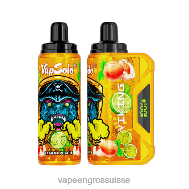 Eliquide En Gros - Vapsolo VIKING vape jetable pêche au citron V084P135