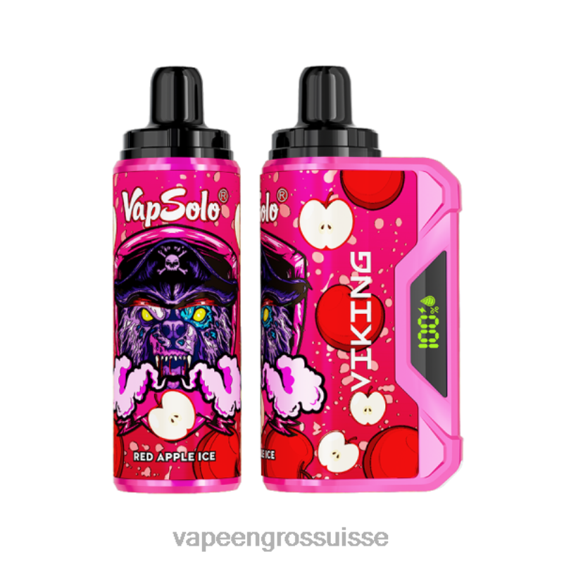 Vapoteuse En Gros - Vapsolo VIKING vape jetable glace à la pomme rouge V084P136