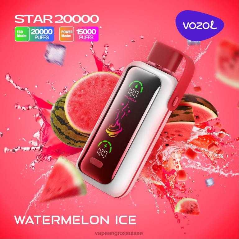 Cigarette Électronique Genève - glace à la pastèque VOZOL STAR 20000 6LX6N3