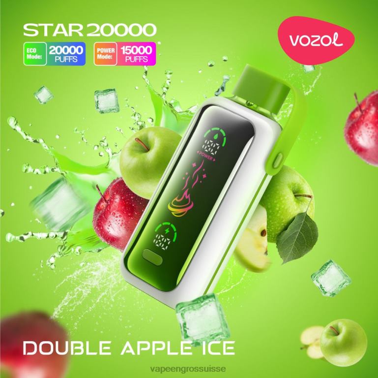 Eliquide En Gros - glace double aux pommes VOZOL STAR 20000 6LX6N7