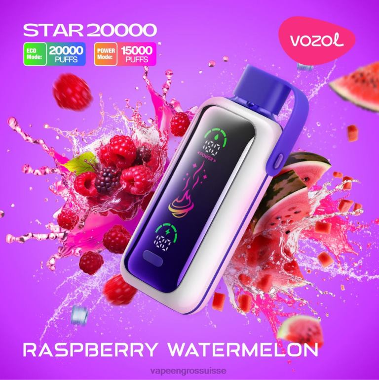 Vape En Gros Suisse - pastèque framboise VOZOL STAR 20000 6LX6N19