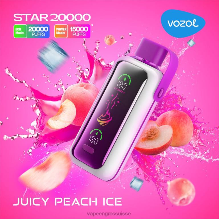 Vape Suisse Pas Cher - glace à la pêche juteuse VOZOL STAR 20000 6LX6N10